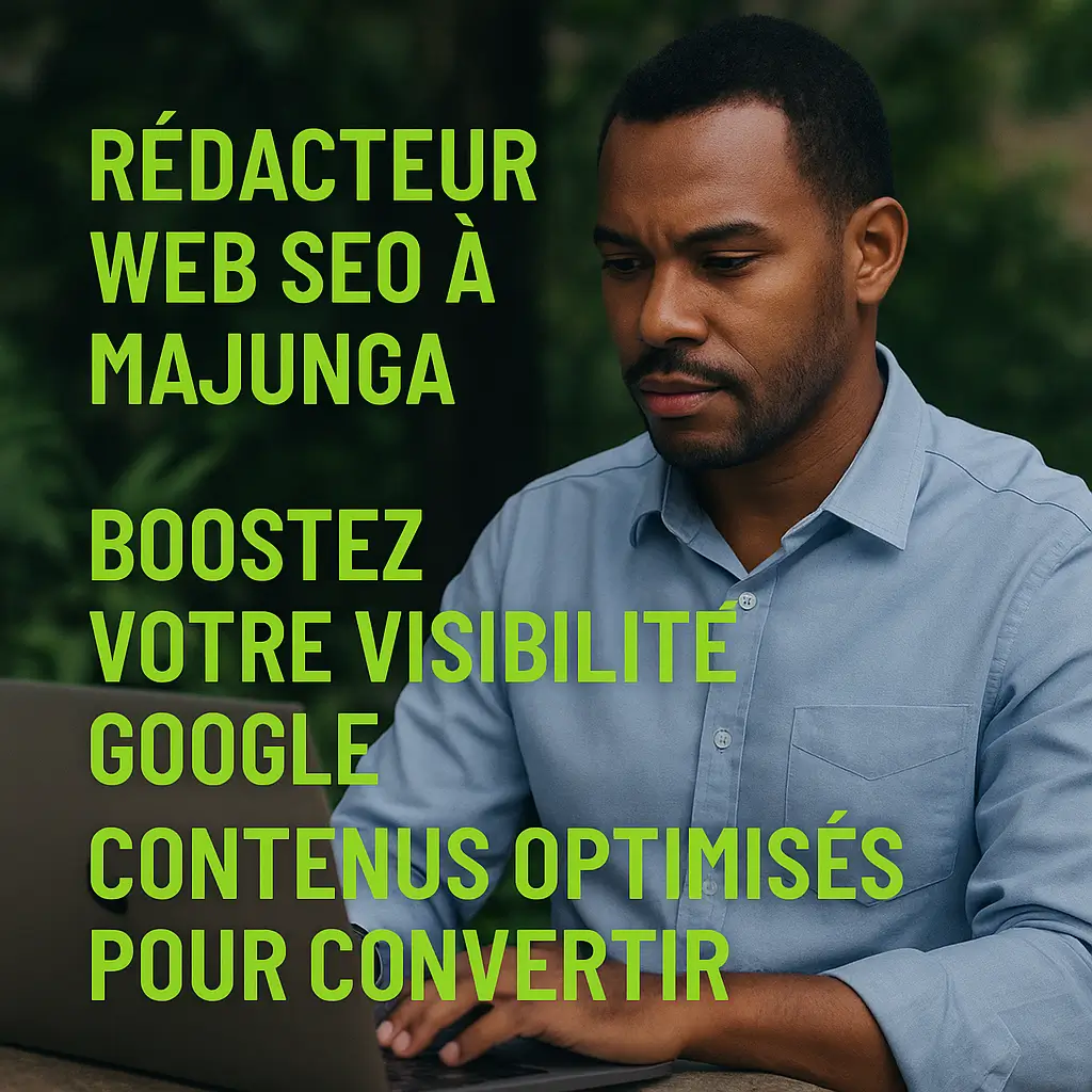 rédacteur web SEO à Majunga en train de rédiger un contenu optimisé pour booster la visibilité sur Google