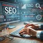 Mains humaines tapant sur un clavier illustrant les valeurs de RedacPourDemain, mettant en avant la rédaction web SEO et l'optimisation du contenu sur l'engagement et l'expertise