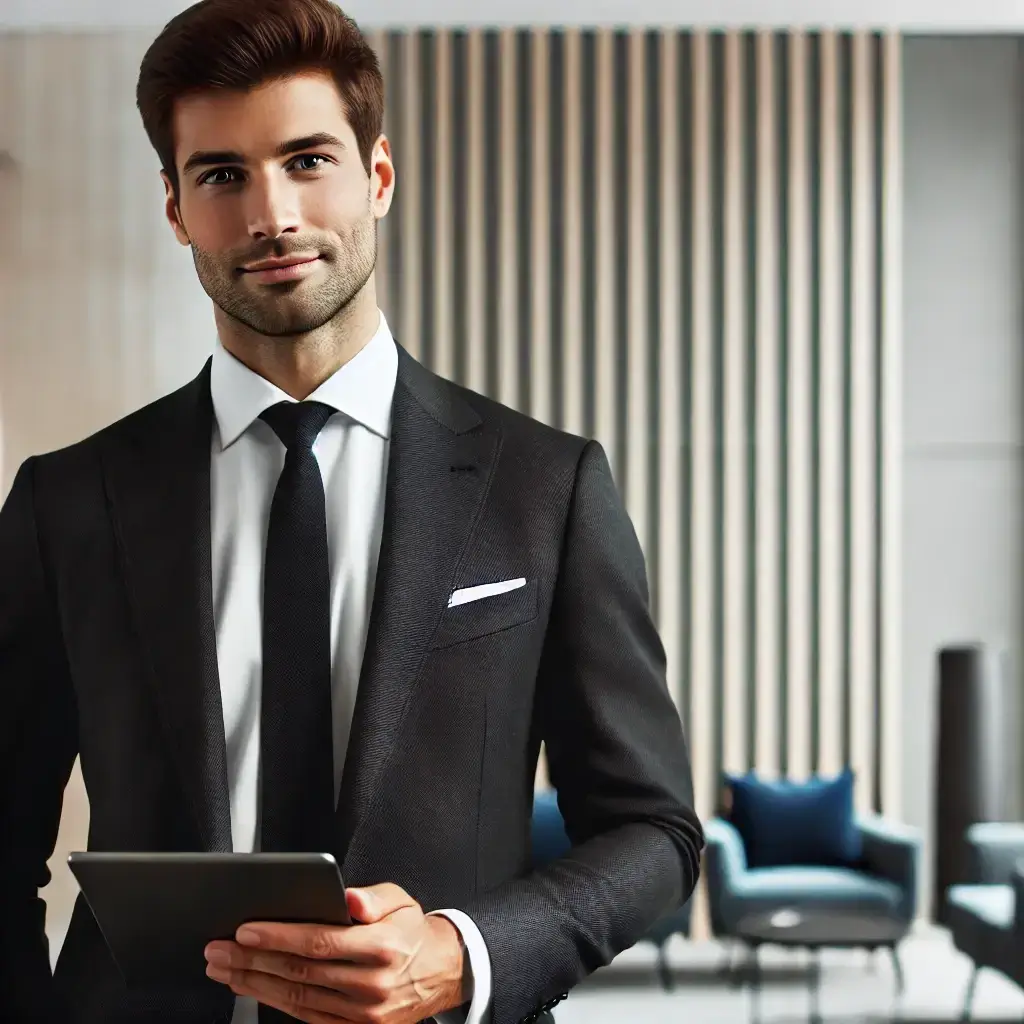 image d'un courtier en assurances en costume.