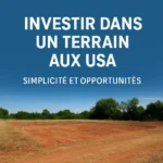 Acheter un terrain USA – Vue promotionnelle d'un terrain à vendre, illustrant un investissement foncier rentable aux États-Unis.