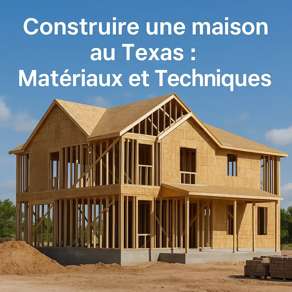 Construction d'une maison au Texas avec structure bois et dalle béton – construire maison Texas matériaux techniques