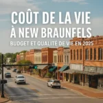 coût de la vie à New Braunfels en 2025, scène de rue, climat agréable, qualité de vie au Texas
