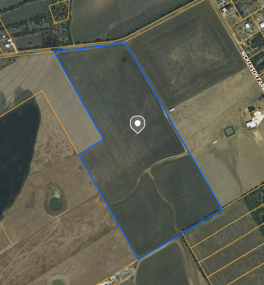 projet foncier Marion Texas vue aérienne d’un terrain agricole quadrillé, à proximité de Nicher Street