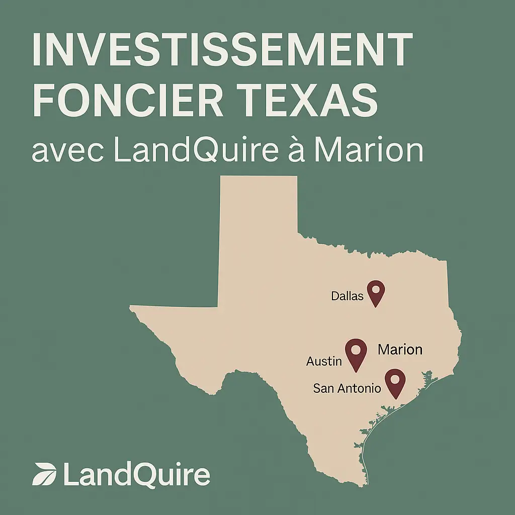 Investissement foncier Texas : visuel illustratif du projet PF15 proposé par LandQuire à Marion