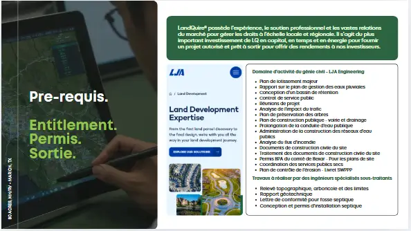 Plan d’aménagement montrant les zones de développement urbain à proximité du terrain.