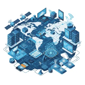 Stargate projet IA : Illustration réseau technologique mondial influence IA et connectivité
