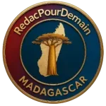 rédaction seo web Madagascar — logo RedacPourDemain avec baobab et carte de Madagascar