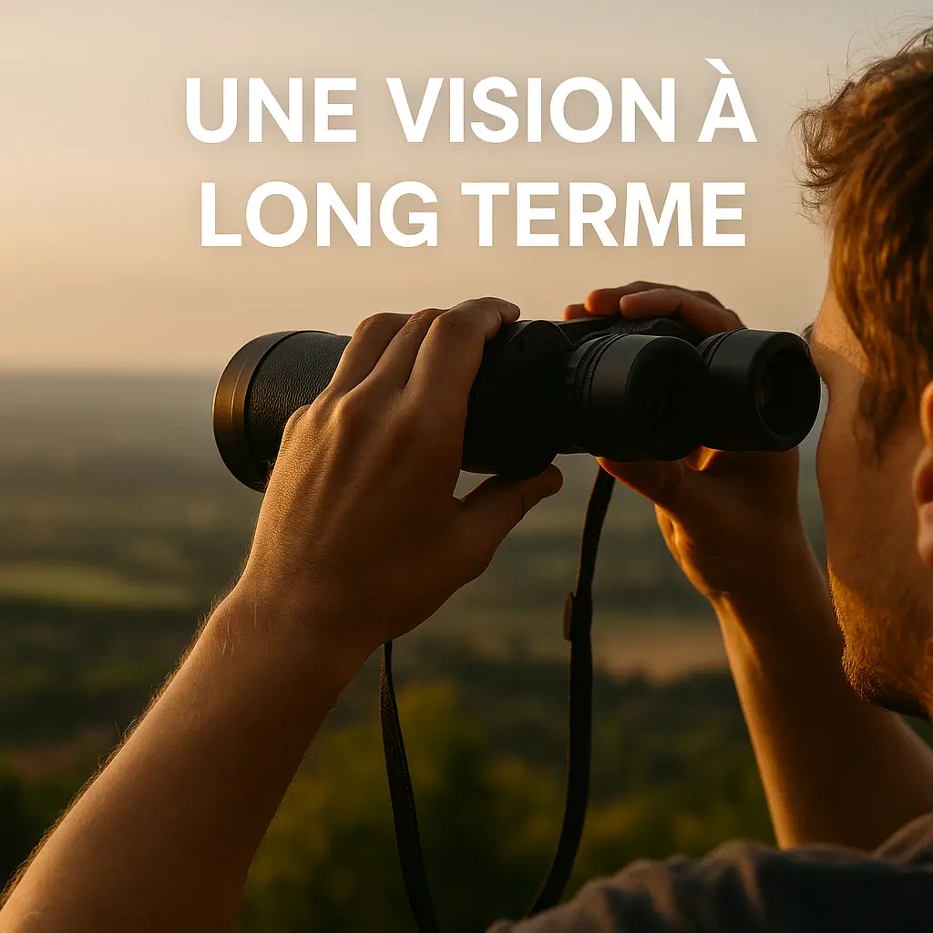 mon rôle chez RédacPourDemain : Personne observant l’horizon avec des jumelles pour représenter la vision SEO long terme.